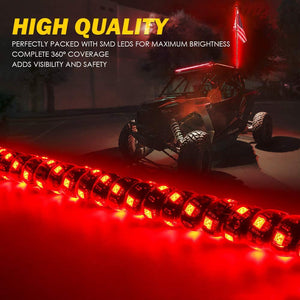 8 FT LED WHIP BUGGY WHIP FLAG & TOP LAMP HOLDER